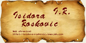 Isidora Rošković vizit kartica